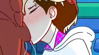 أعجوبة العنكبوت جوين يأخذ حمولة في بوسها الرطب